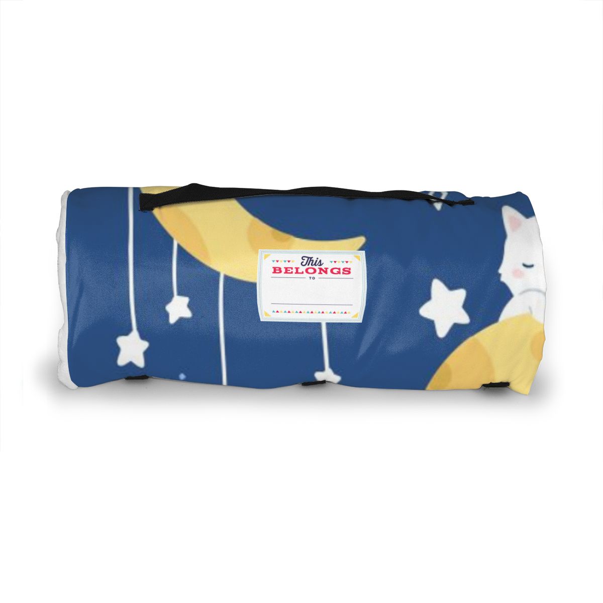 White Cat Sleeping On Starry Night Sky Nap Mat with Pillow for Toddler Boys and Girls Ideal for Daycare and Preschool