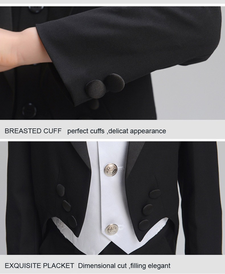 Brand Formal Boys Suits for Weddings Black Tuxedo Suit Boys Blazers Kids Boys Formal Suit Boy 5pcs/set
