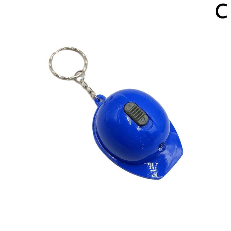 1pc Sicherheit Helm Typ Flasche Öffner Bahre klopfen LED mit Licht Schlüssel Ring mit Licht Tasche Anhänger: C