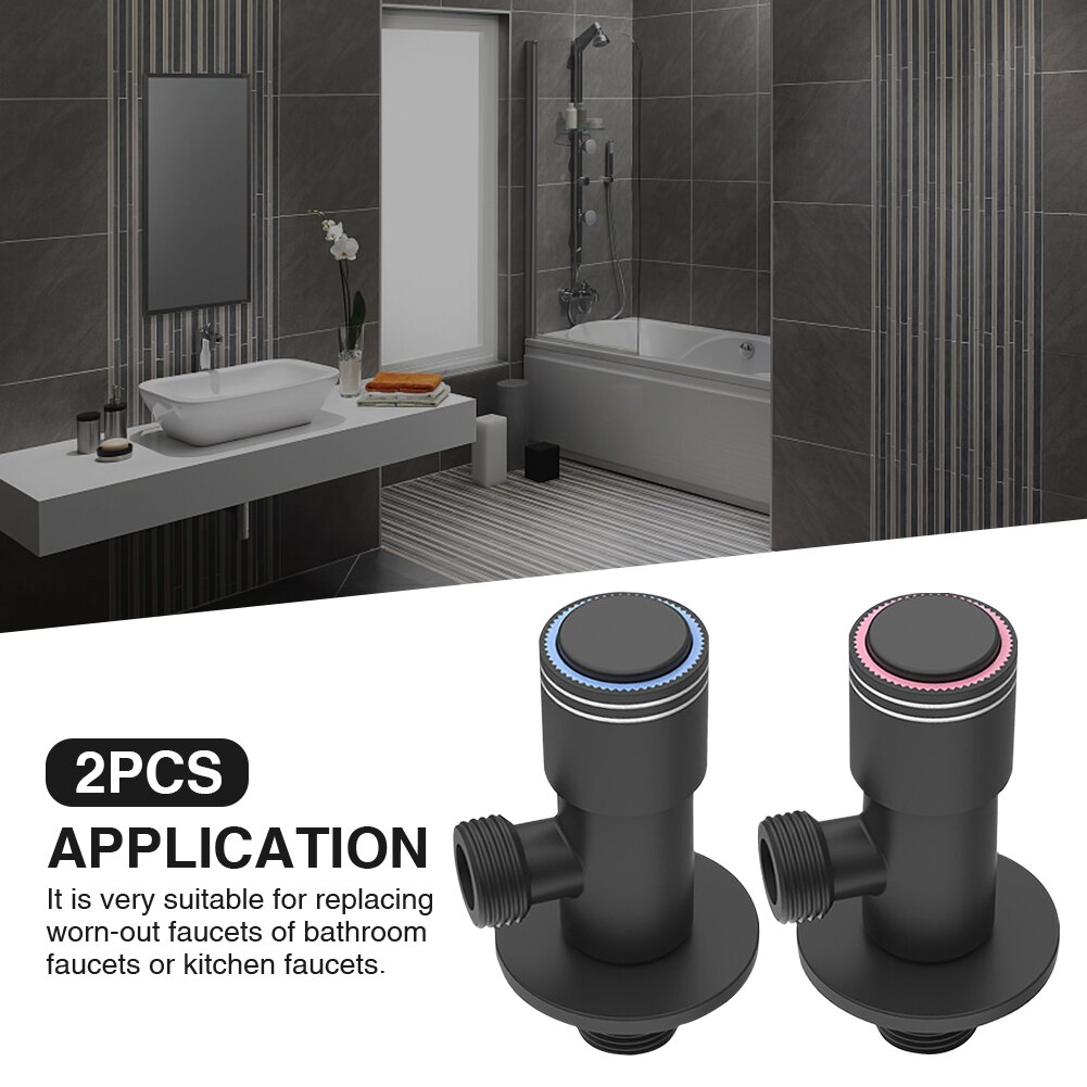 2pcs Heat Resistant Durable Push Button Pratical Easy Install Stainless Steel Bathroom Faucets Replacement Basin Tap Heads