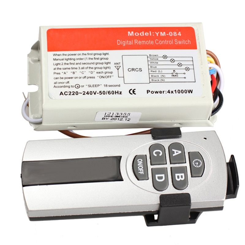 Interruptor de Control remoto inalámbrico para lámpara, interruptor de Control remoto Digital para lámpara de iluminación inteligente, 1/2/3/4 vías de encendido/apagado, 220V