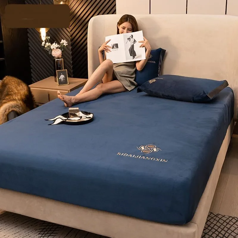 Sábana bajera de franela, Sábana doble de terciopelo, Funda de colchón gruesa, tamaño Queen/King 120/150/180 (funda de almohada vendida por separado)