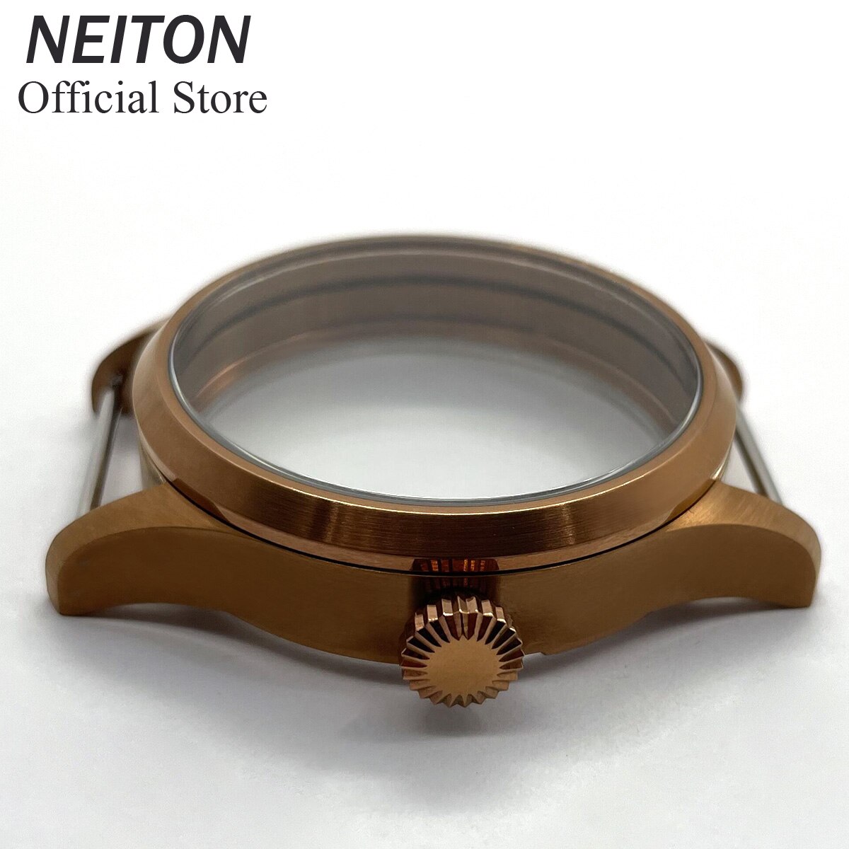 NEITON 42mm Manual Watch Case See-through Back Sapphire Glass Fit ETA 6497 6498 ST3600 3602 Bronzed/PVD Black: 3 / Mineral glass