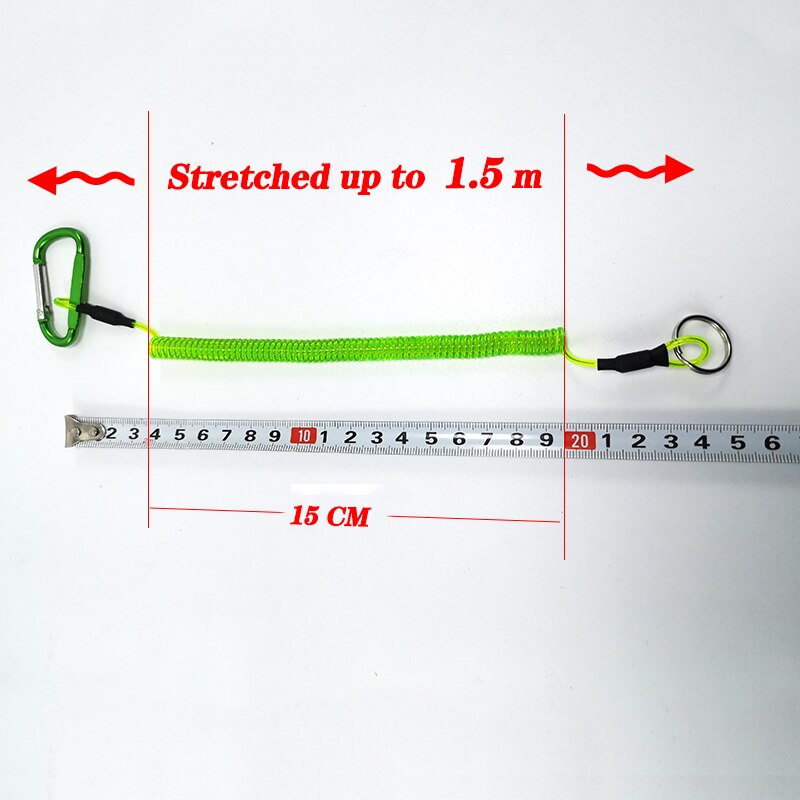 Carabiner Camping Hiking Anti-lost Rope Fish Clamp Controller Hanging Rope 6-Color Powerful Rope Keychain Rope