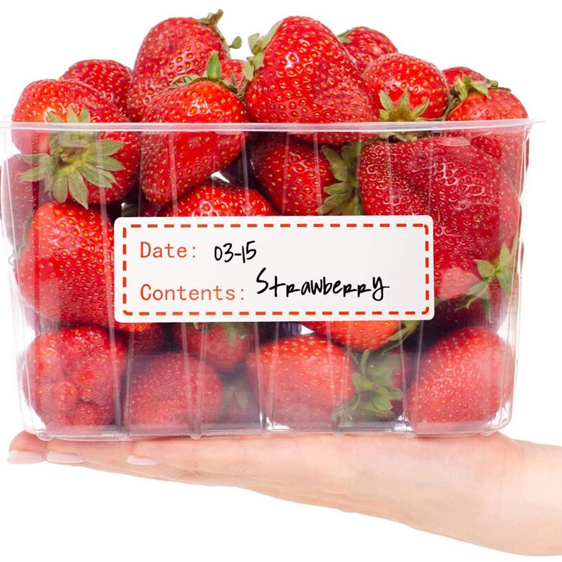 -500 Pieces Food Freezer Labels 1 x 3 Inches Self-Adhesive Removable Storage Refrigerator Food Date Labels Easy Clean (Re