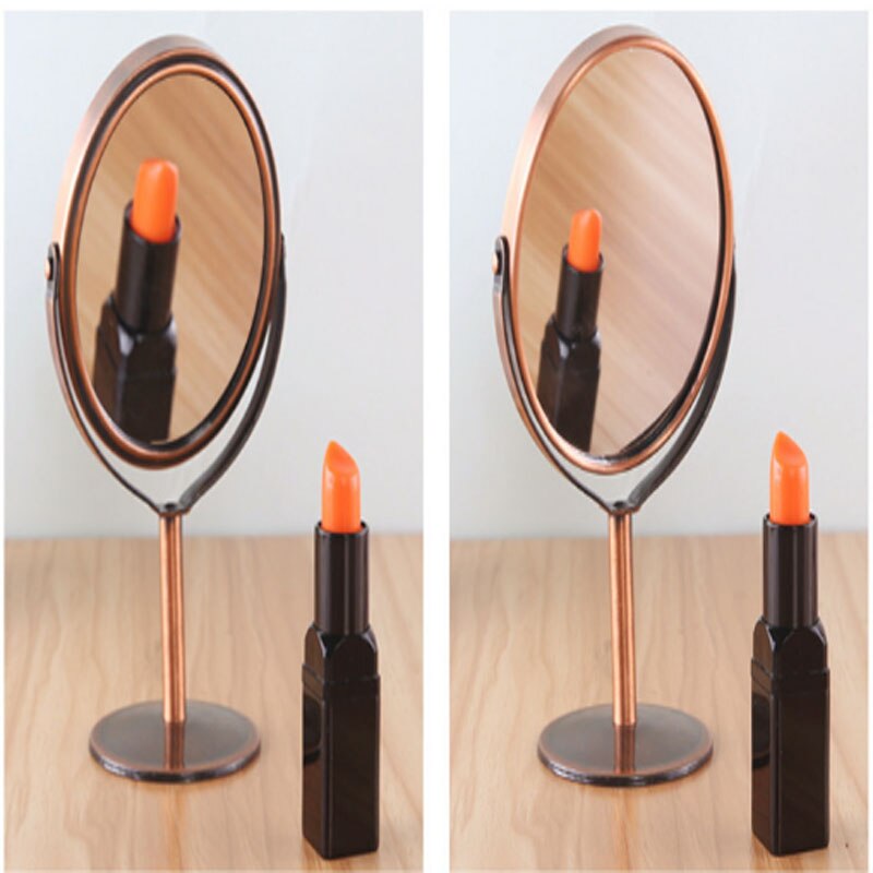 Double-Sided Retro Copper Mirror Desktop Zoom High-Definition Makeup Mirror Home Bedroom Desktop Antique Small Mirror Portable