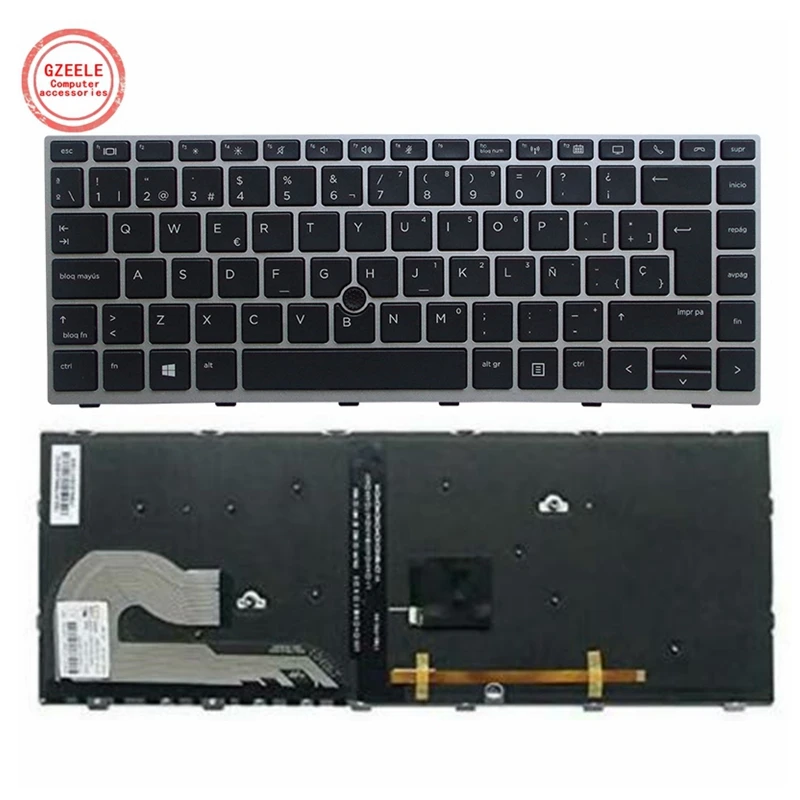 US/RU/SP/UK/LA/FR laptop keyboard FOR HP EliteBook 745 840 G5/G6 846 G5/G6 848 G5/G6 Zbook 14U G5/G6 HSN-I17C-4/I13C-4 I24C MT44: GOLD