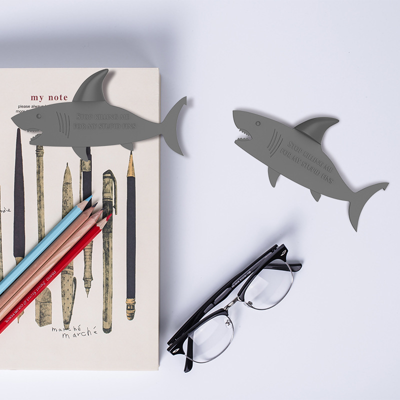 Animal Shark Shape Bookmarks 3D Bookmark Fun Reading Book Folder Page Cute School Supplies Stationery