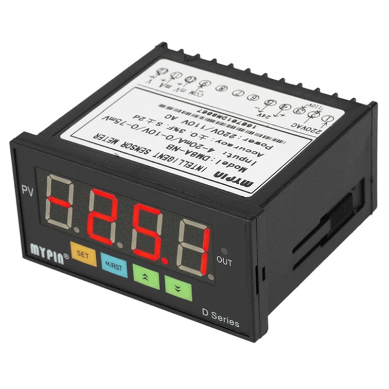 Hlzs-mypin digital sensor meter multifunktionel intelligent led-skærm 0-75mv/4-20ma/0-10v input