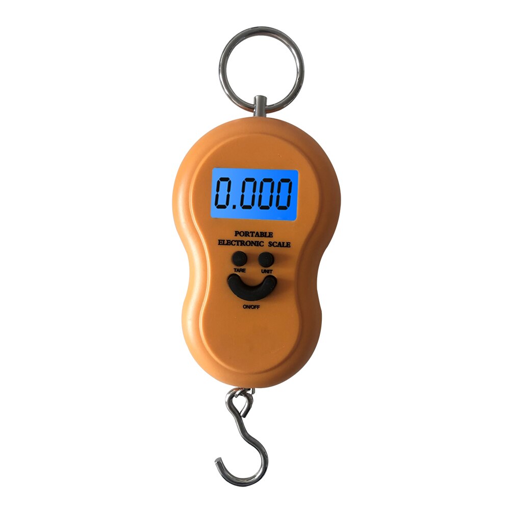 Scale Digital Scales Electronic Fishing Weight Pocket Luggage Travel Hanging Scale For Kitchen Steelyard Hook Scale LCD Portable: Orange