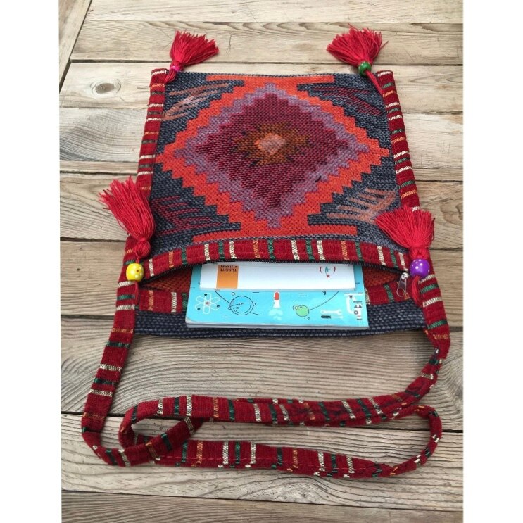Türkische Teppich Tasche Türkischer Schmuck Damentasche Hochwertige türkische Accessoires Anatolische Motiv Einzigartiges spezielles Damen Handtaschen Hergestellt in der Türkei Antike edle handgemachte türkisch