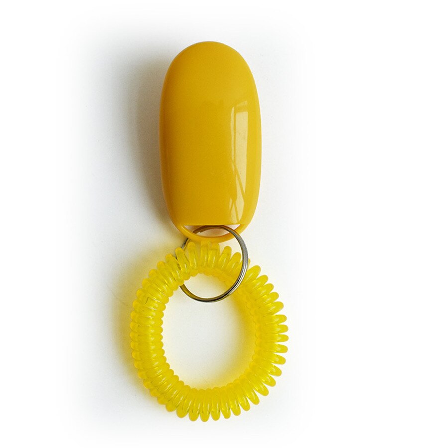 Portable Training Guide Clicker Dog Supplies Whistle Trainer Delicate Button Clicker with Key Chain Dog Cat Pet Training Tools: Yellow