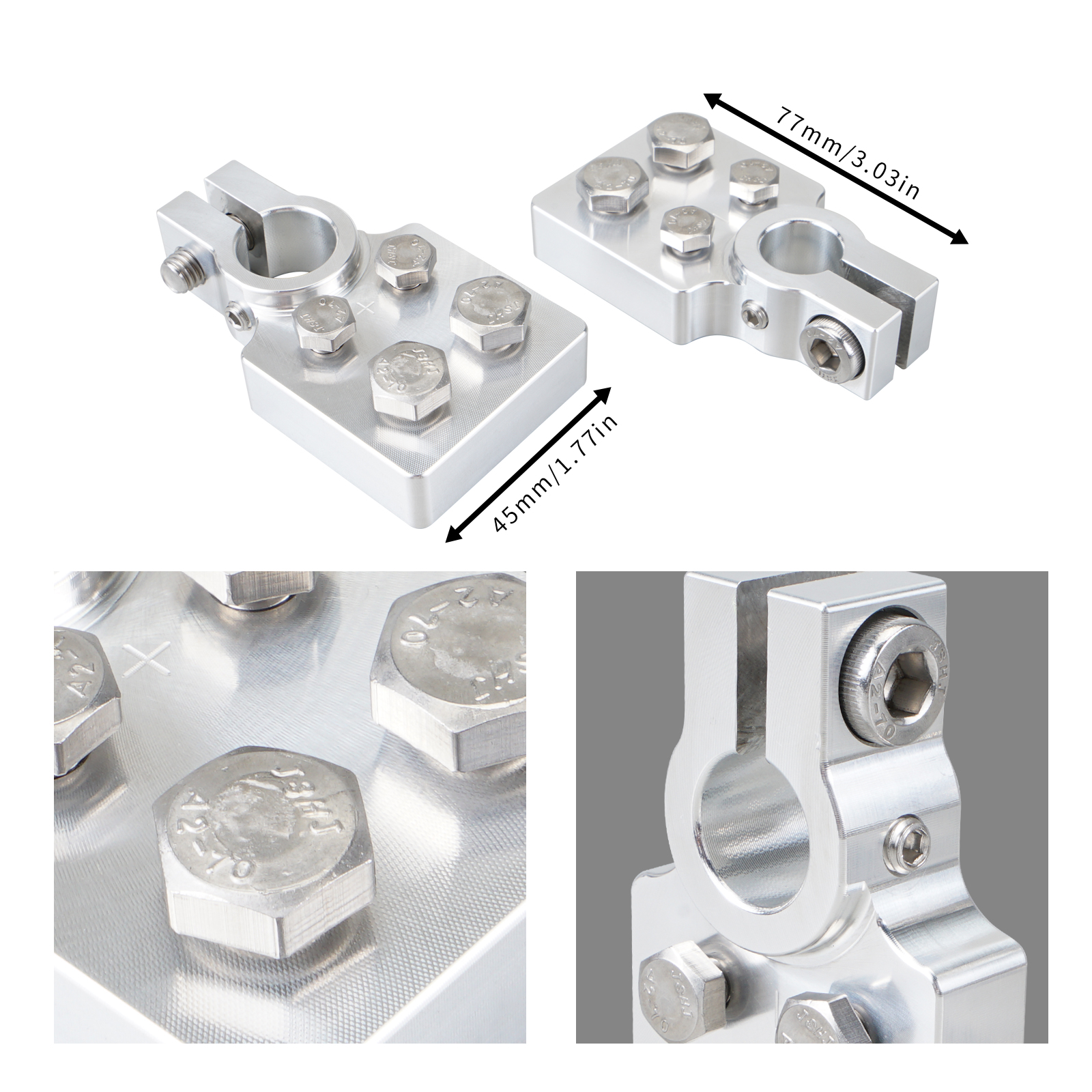 Jeu de bornes de batterie plates 4/6 points pour cosses 4/0 AWG et vers le bas pour piles standard SAE Post Style pour Northstar AGM35 AGM34...