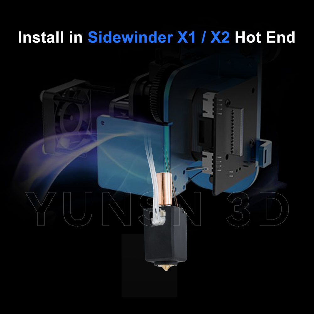 Kit Hotend amélioré pour Artillery Sidewinder X1 X2, pièces d'imprimante 3D, buse entièrement métallique, bloc chauffant, Kits de thermistance