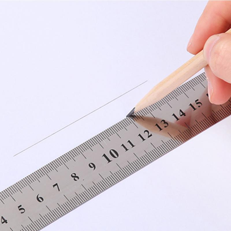 1Pc Stainless Steel Ruler Metric Rule Precision Double-Sided Ruler Measuring Stationery 15CM/20CM/30CM #0314