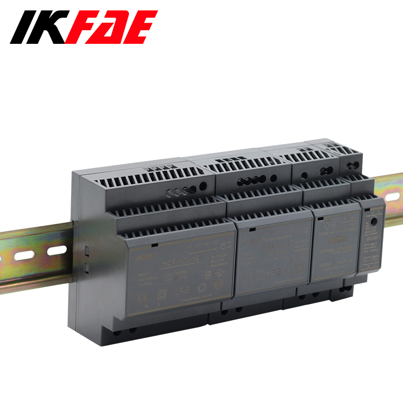 DIN-Schienen-Schaltnetzteil, schlanker Transformator in Stufenform, HDR-Serie, 15 W, 30 W, 60 W, 100 W, 150 W, AC, DC, 12 V, 24 V