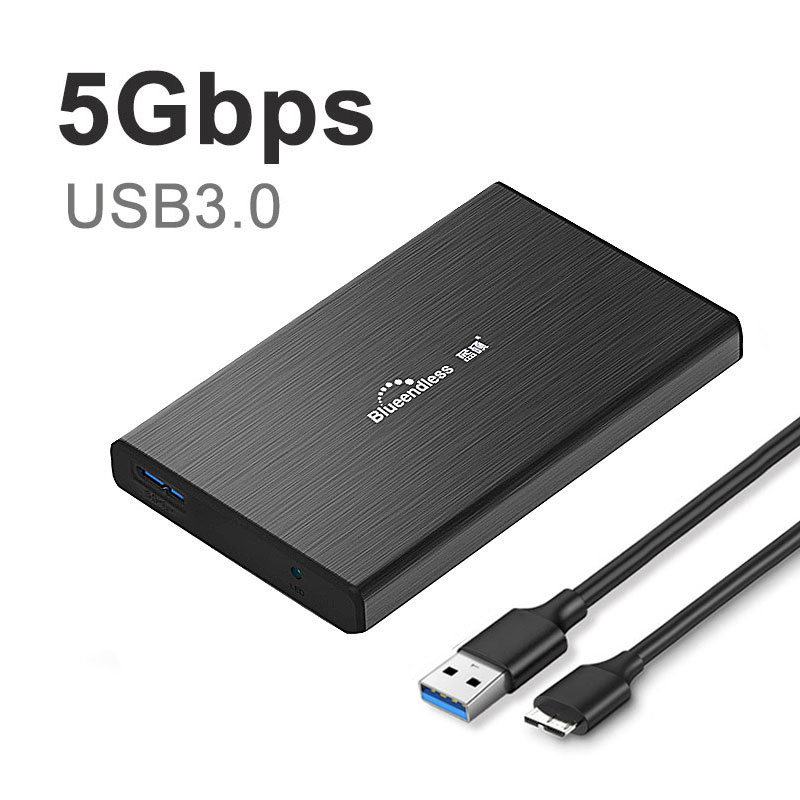 Caixa de disco rígido usb sata 6gbps, envio da rússia, recipiente de 2.5 polegadas para hd, usb 3.0, hdd, 7mm/ 9.5mm de espessura, estojo para hdd ssd, hdd: U23T-Black