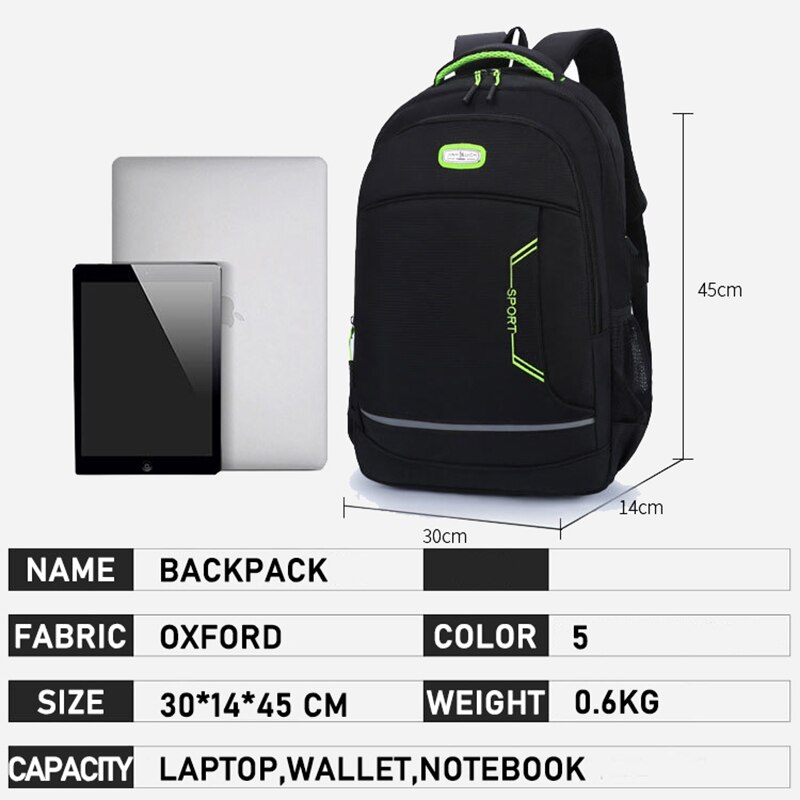 Men Backpack Oxford Shoulder Bag Waterproof School Bag For Teenage Boys Large Capacity Travel Rucksack Mochilas Hombre