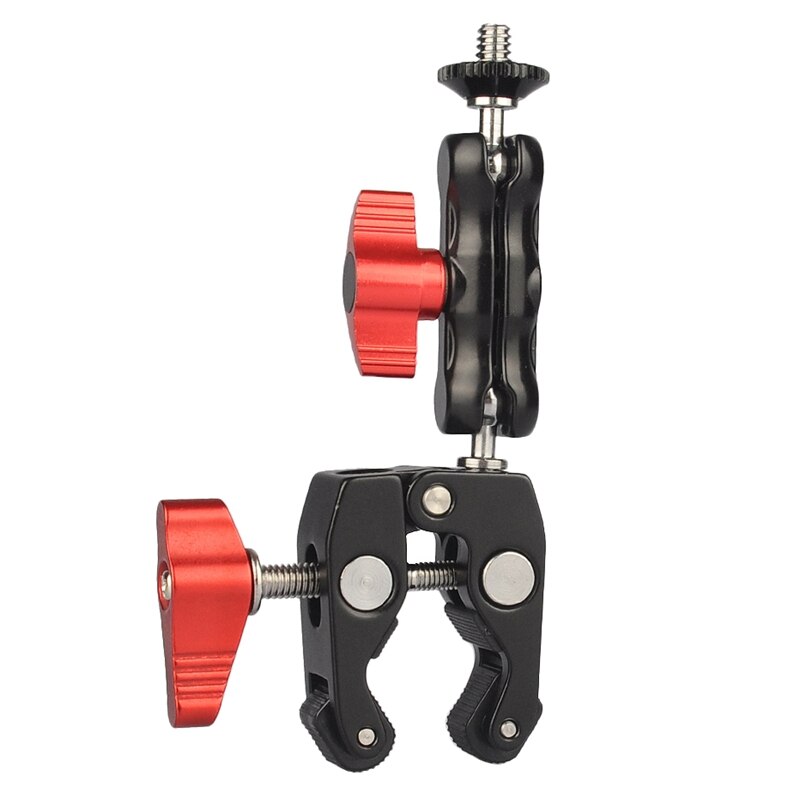 Multi-Function Ball Head Clamp Ball Mount Clamp ic Arm Super with 1/4inch-20 Thread for Camera Cage Rig Monitor: Default Title
