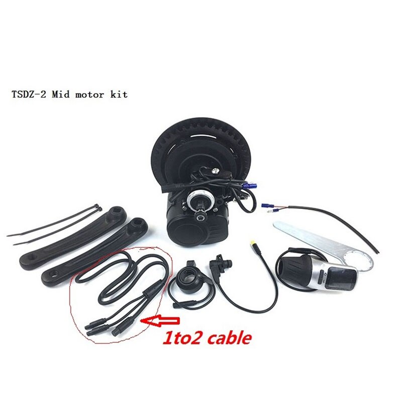 Ebike Y-Splitter Cord Kabel 1 Naar 2 Waterdichte Kabel Voor XH-18 Display Instrument Fiets Modificatie Voor Tongsheng Motor TSDZ-2