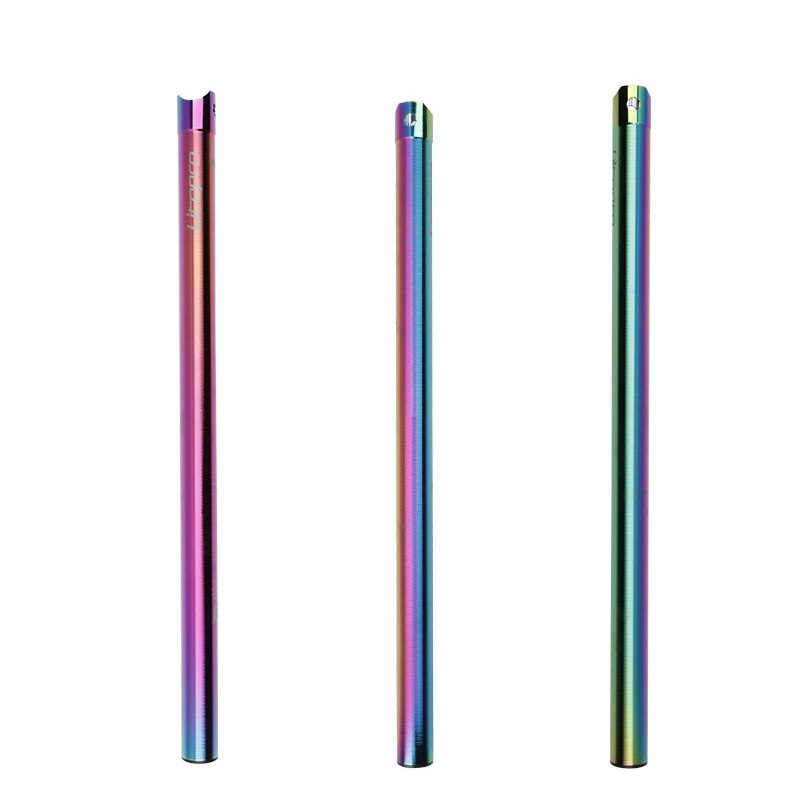 Litepro 412 tija de sillín de bicicleta plegable 33,9mm x 600mm de titanio chapado aleación de aluminio Ultra ligero bicicleta asiento Bar BMX asiento tubo