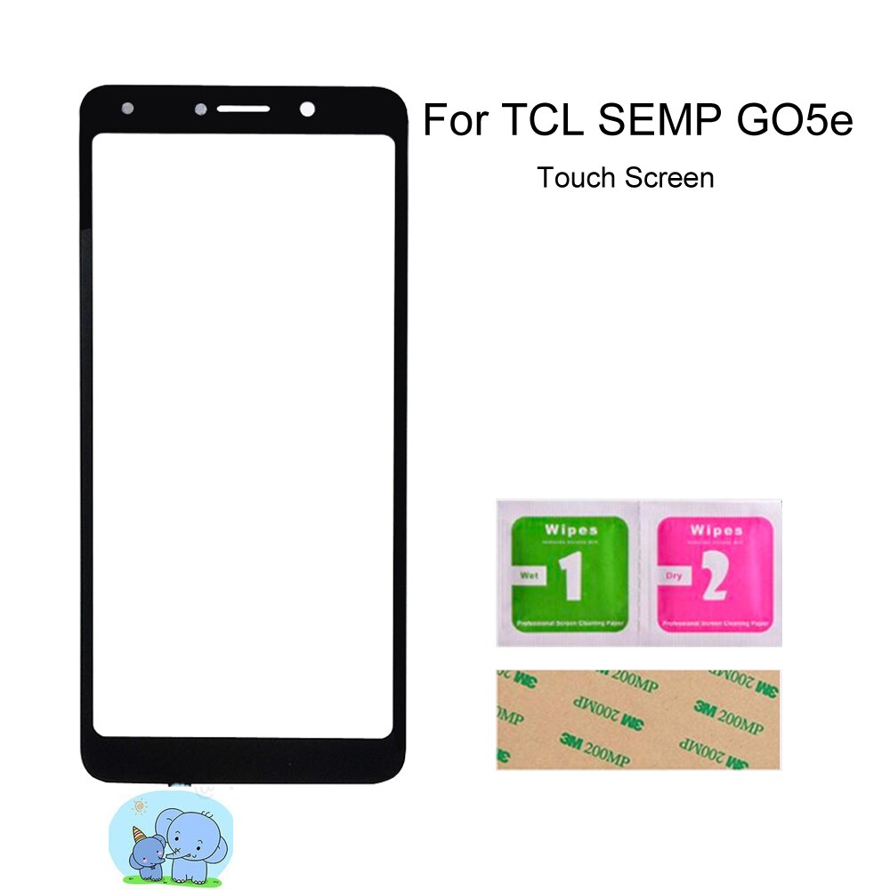 Mobile Touch Screens For TCL SEMP GO5e Touch Screen Digitizer Front Glass Lens Sensor Panel Phone Repair Parts 3M Glue: black