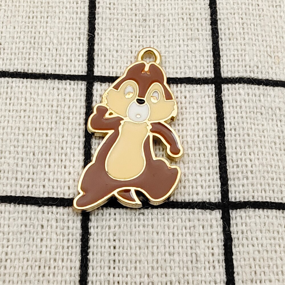 10pcs enamel squirrel charm animal jewelry accessories earring pendant bracelet necklace charms zinc alloy diy finding: number 1