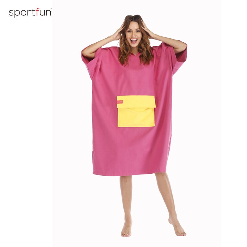 Microfiber Wetsuit Changing Robe Poncho with hood Quick Dry Hooded Towels for Swim Beach Surf Poncho Compact Lightweight