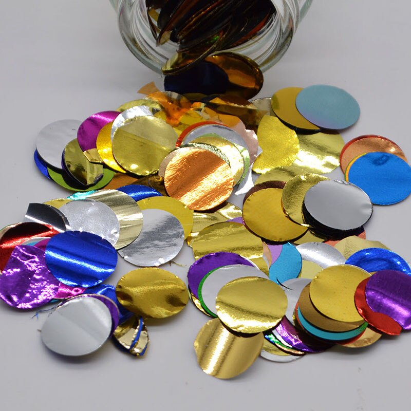 10g/ parti 1cm metallisk folie papir konfetti farverige styrofoam bolde runde stjerne fyld ballon konfetti bryllup fødselsdag dekoration