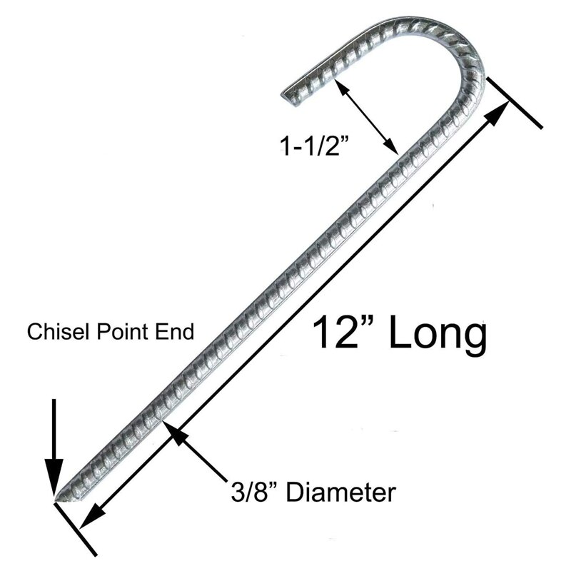 Steel Ground Stakes,J Hooks Anchors,Garden Stake P... Grandado
