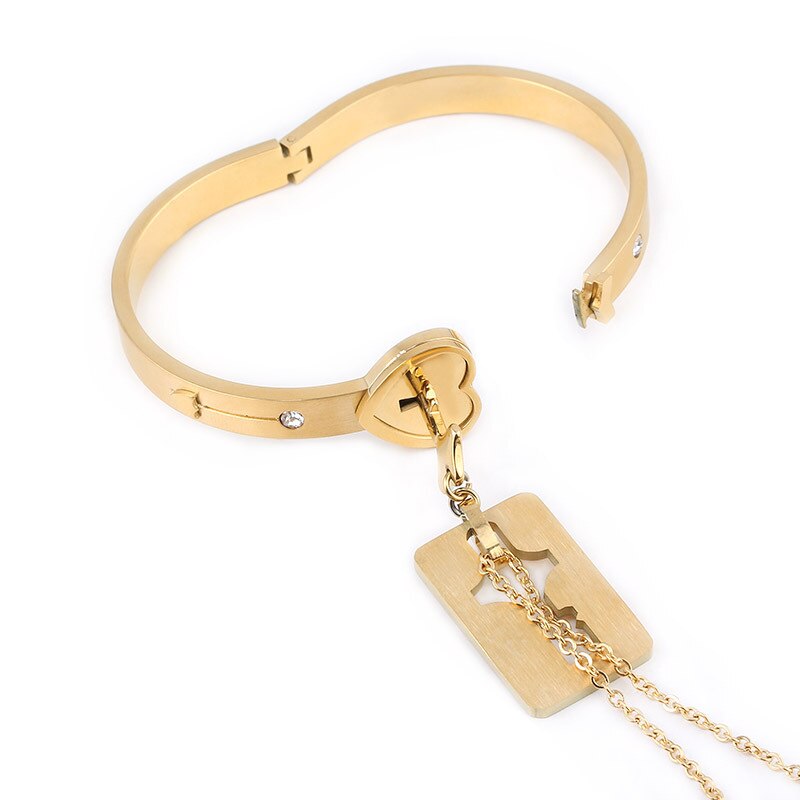 1 par til kæreste kæreste kærlighed lås armbånd med nøglehalskæde lille kærlighed jubilæum valentinsdag