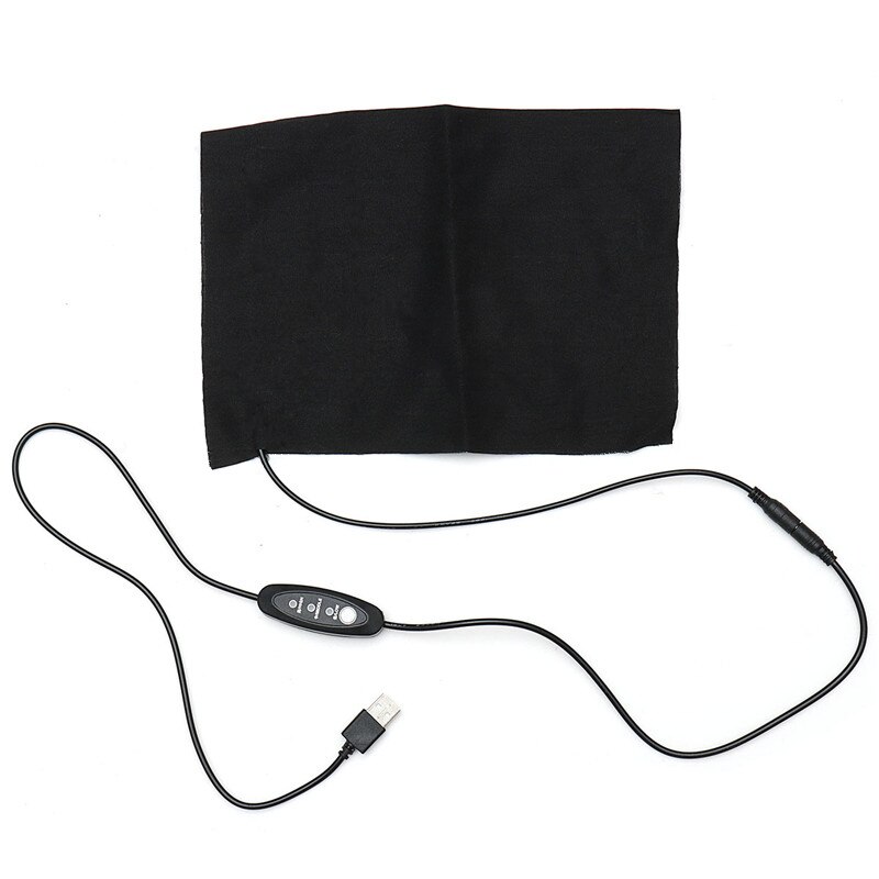 Almohadilla de calefacción eléctrica Usb de 5v 12v con 3 velocidades, temperatura ajustable, calentamiento rápido, almohadilla de calentador de fibra de carbono para chaleco y chaqueta de tela