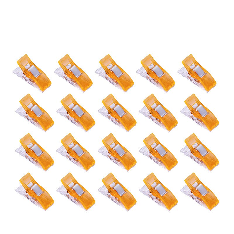 10 stk syklemmer gør-det-selv patchwork-jobfodkuffert flerfarvet plastikklemmer oplægning syværktøj sytilbehør håndværk: Orange 10 stk