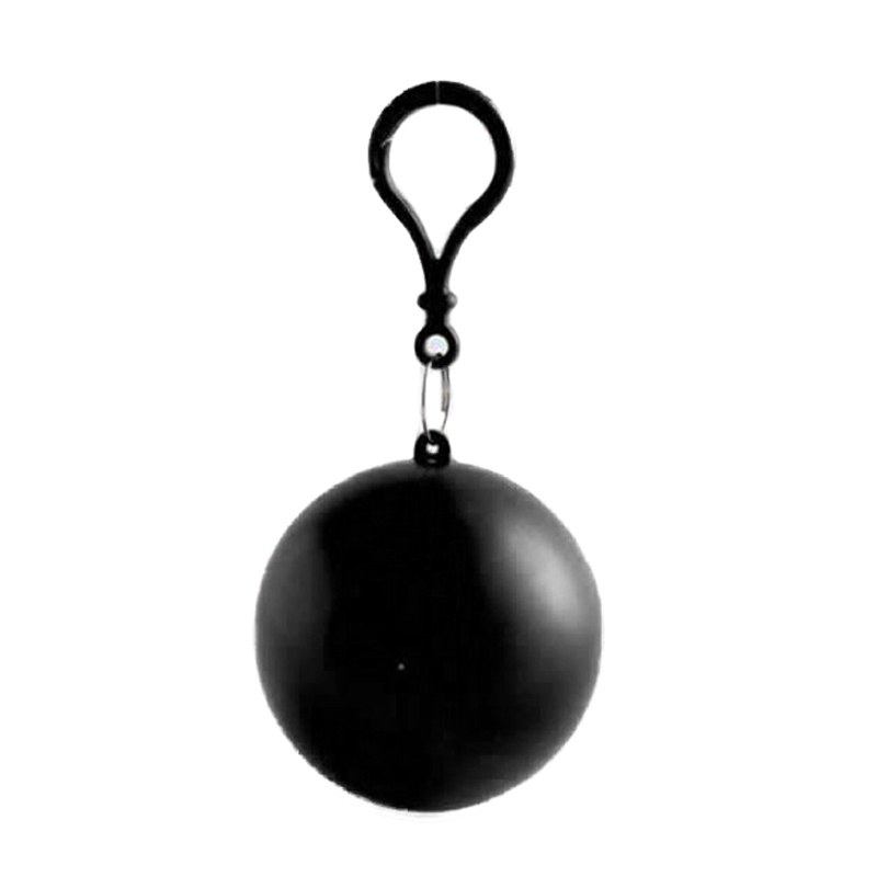 Bola con impermeable desechable portátil capa Bola con impermeable Poncho desechable: black