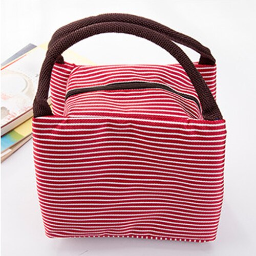 Thickening aluminum foil Stripe Oxford lunch bags keep lunch box warm for women waterproof Lunch bag student Bento bag MMB-007: insulated bag