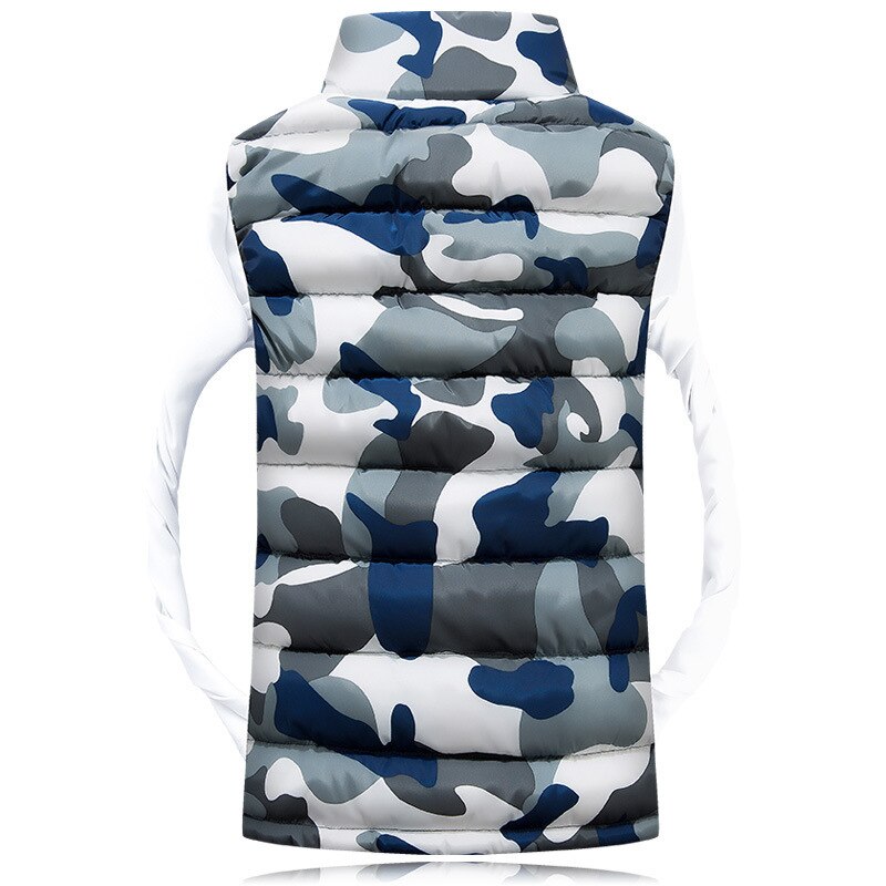 Dimusi herrejakke ermeløs vest vinter herre bomullspolstret herre army camo vest tykkere vest klær 3xl,ya979