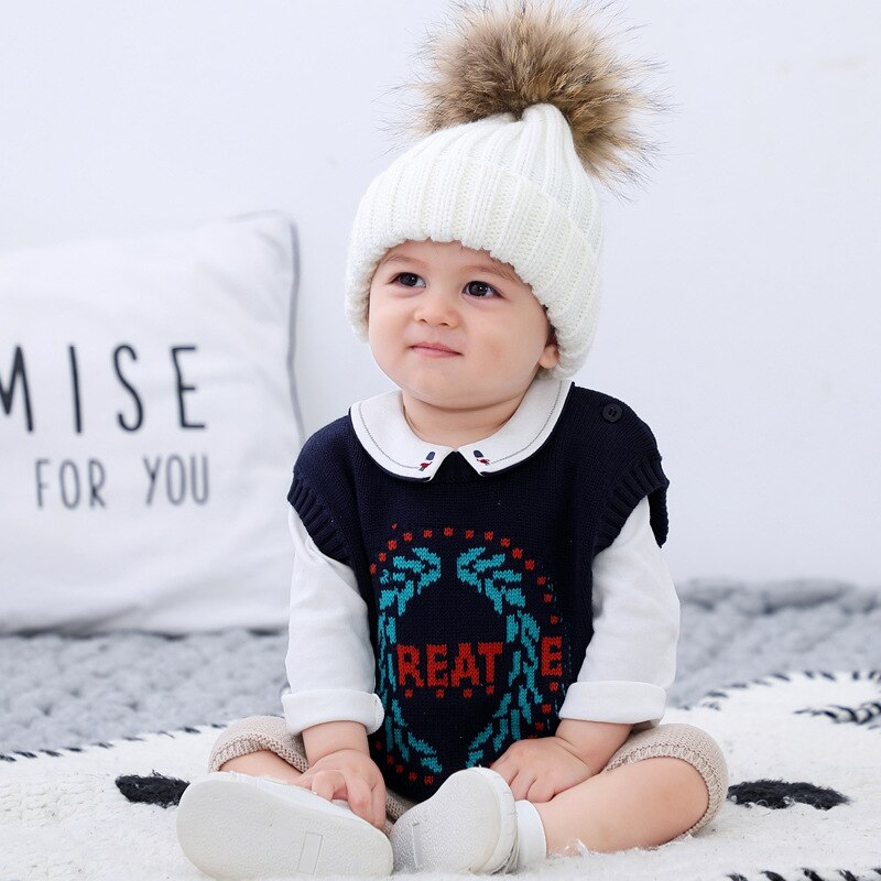 3-24m bebê tricô colete menino primavera e outono camisola de algodão roupas de moda