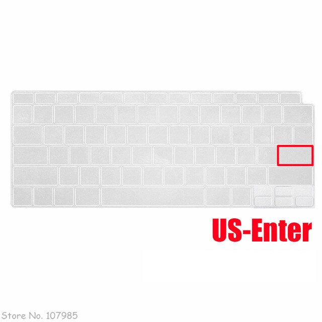 UNS Euro Ausführung Schwarz Klar Silikon Arabisch Tastatur Abdeckung Haut Schutz Für MacBook Neueste Luft 13 berühren Bar Ich würde A2179 m1 A2337: uns Ausführung klar