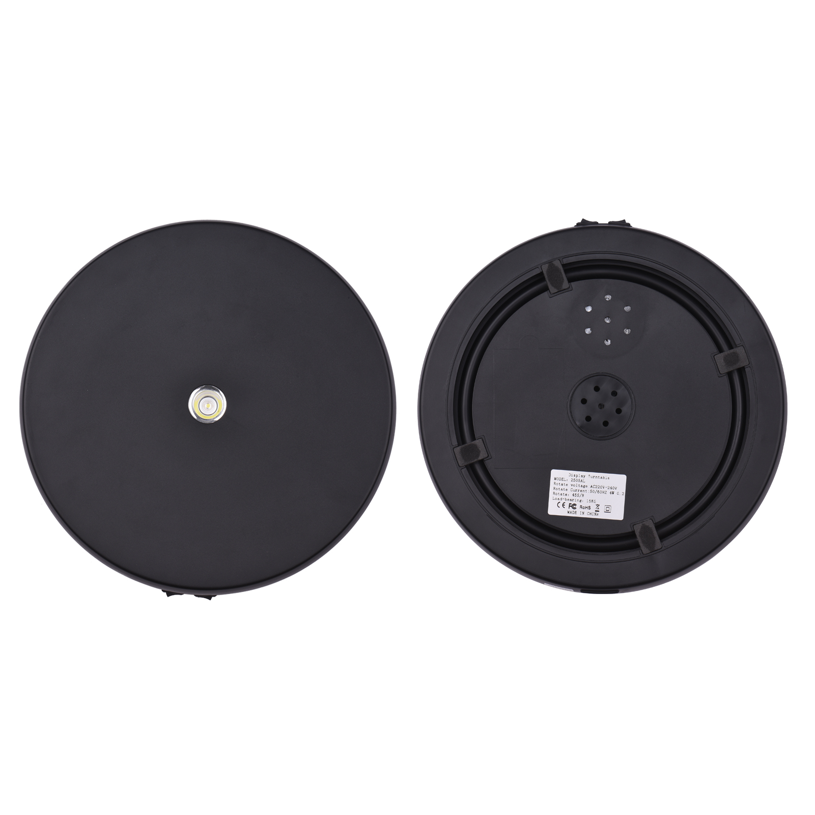 Electric Motorized Photography Turntable 360 Degree Rotatable Display with LED Light for Product Shooting Jewelry Watch Display