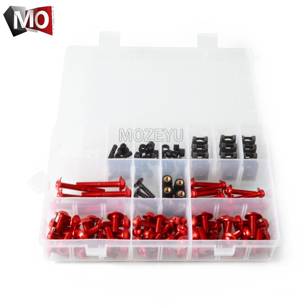 Motorcykel fuld kåbe bolt møtrikker skruer clips komplet sæt til ktm 525 560 smr 625 sc supermoto smc 640 adventure duke ii  lc4: Rød