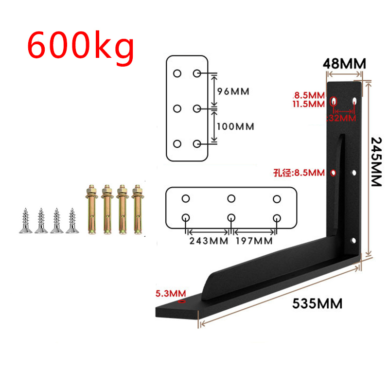 Loadbearing 600kg Wall Triangular Support Bracket Suspended TV Cabinet Desk Partition Fixed Heavy-duty Thickened Storage Rack: Rose Gold