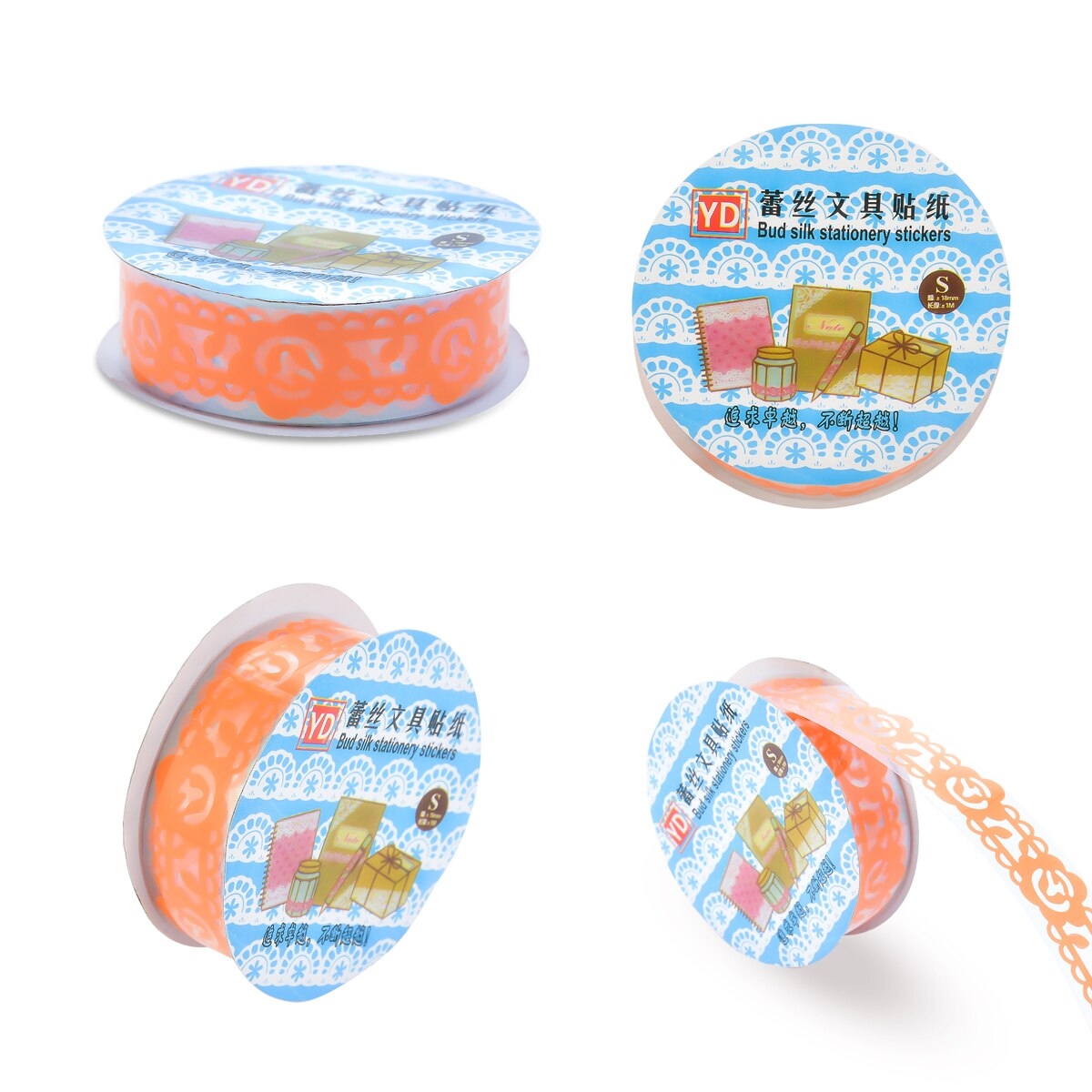 Cinta decorativa de manualidades con bonita Flor de encaje transparente, cinta adhesiva, cinta adhesiva para libros de recortes para teléfono DIY y decoración, 3x rollo