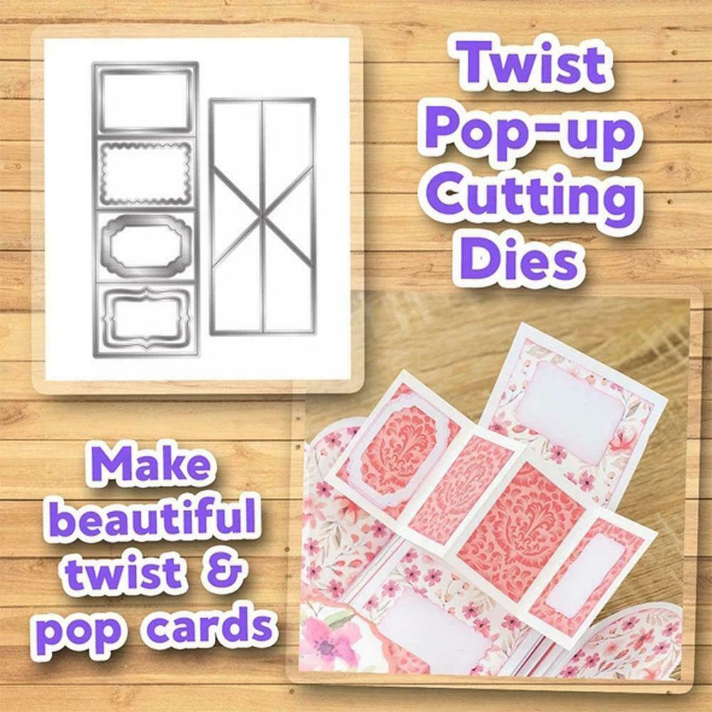 Pop Up Card Cutting Dies Set Twist & Pop Metal Cutting Die For DIY Scrapbooking Card Making Template