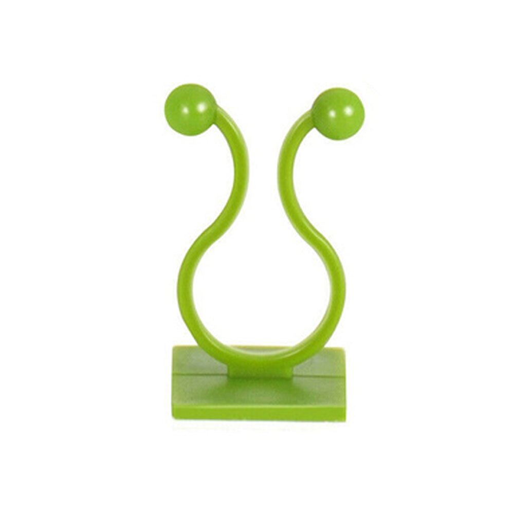 10pcs Invisible Wall Fixture Ties Durable Garden Plant Folder Grow Kits Resin Sticky Hook Holder Self-Adhesive Portable Tree: green L