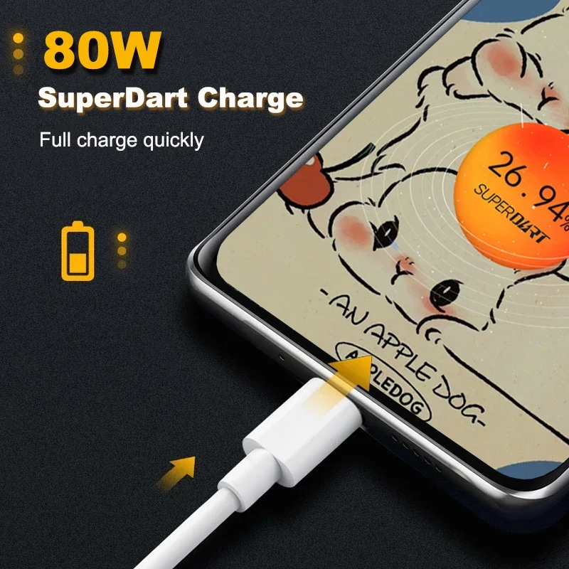 Realme câble d'origine 80W 65W 33W USB Type C Super Dart Vooc chargeur fil Compatible avec Realme GT NEO 3T 2 pro C55 C53 C51 8 1