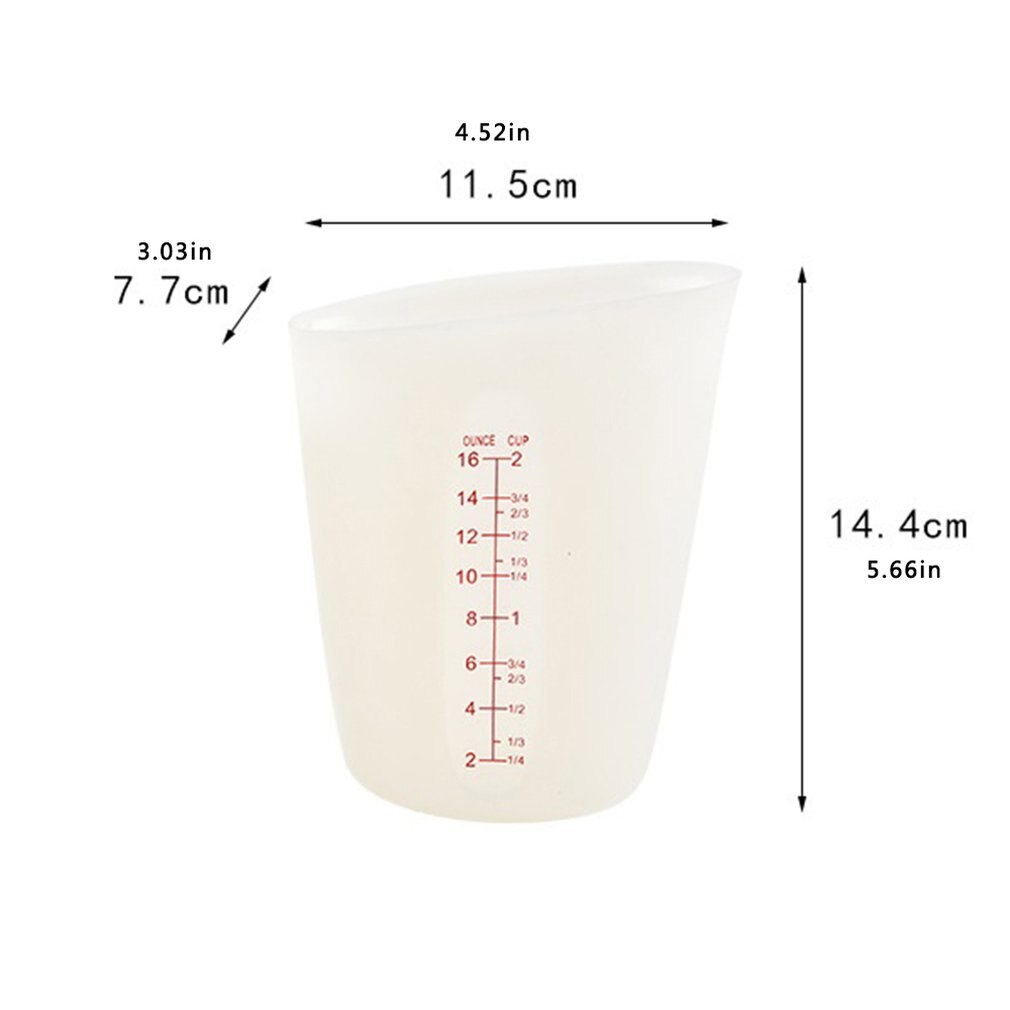 Visual Scale Cup Silicone Baking Measuring Cup High And Low Temperature Resistance Integrated Molding Food Grade: type2