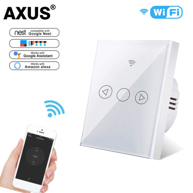ACUS – interrupteur tactile wifi, 1 bouton, 1 voie, pour luminaire mural, lumière à intensité réglable, compatible avec Alexa et Google Home Assistant, standard ue