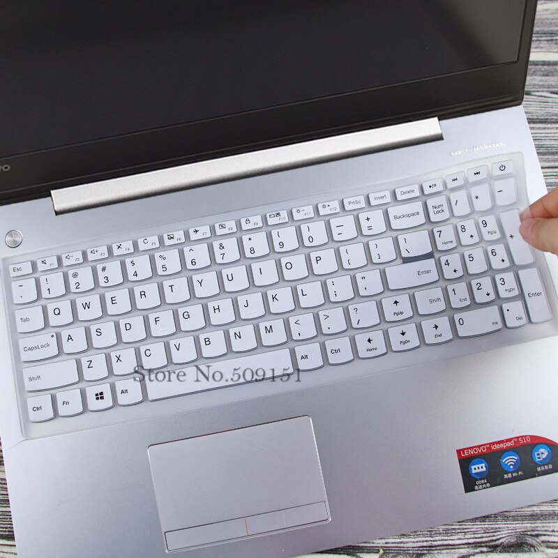 Til lenovo ideapad 300 17 300-17 700 700-15 700-17 500s-15 idé pad 700-15 isk 15.6 tommer silikone tastatur cover beskytter hud: Hvid