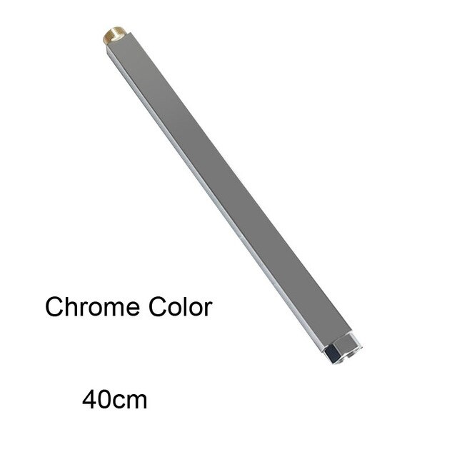 Barra de extensão de tubo de chuveiro quadrado de latão, tubo de extensão redondo de 40cm, salão de elevação, tubo de chuveiro deslizante para alongar o tubo: 3
