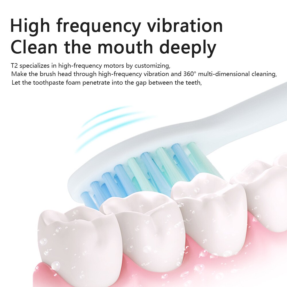 Smart Electric Toothbrush Sonic USB Rechargeable Tooth Washable 4 Mode Automatic Whitening Teeth Brush with 2 Brush Head